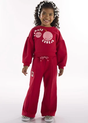 Três e Já - Conjunto com Blusão e Calça Vermelho - TRÊS E JÁ