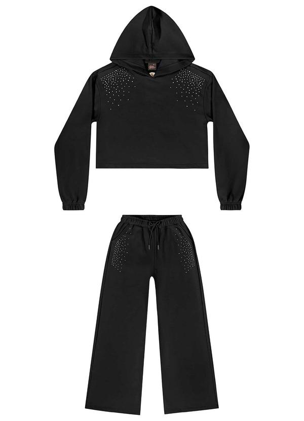 Gloss - Conjunto com Blusão e Calça Wide Leg Preto 3