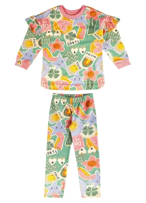 Três e Já - Conjunto com Blusão e Legging Verde - TRÊS E JÁ