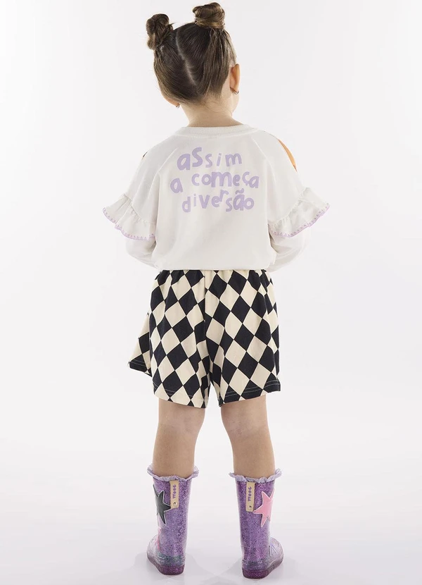 Três e Já - Conjunto com Blusão e Short Bege 2