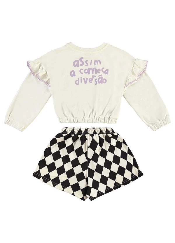 Três e Já - Conjunto com Blusão e Short Bege 4