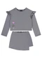 Guloseima - Conjunto com Blusão e Short-Saia Cinza - variação: Cinza
