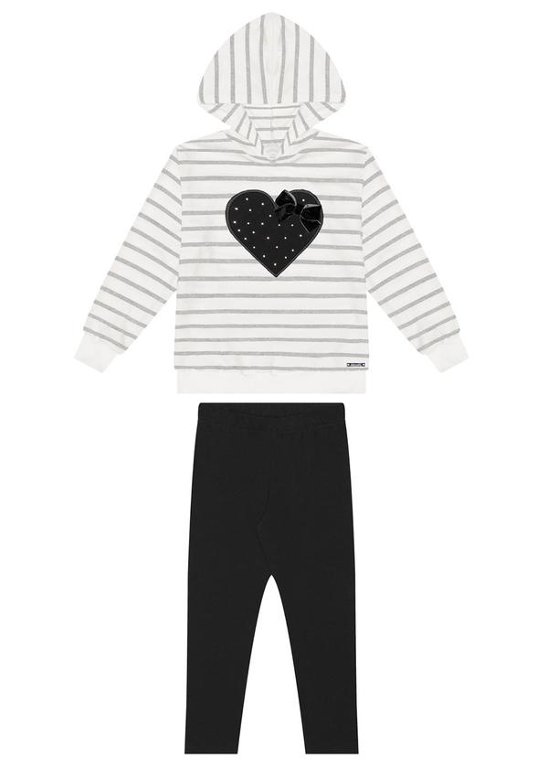 Alakazoo - Conjunto com Blusão Listrado e Calça Lisa Cinza 2