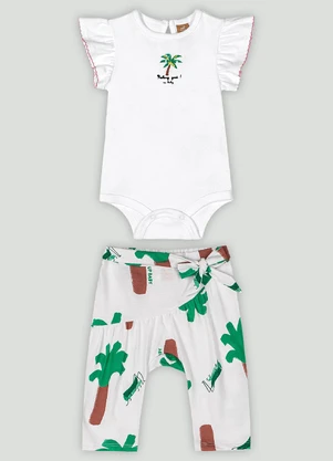 Conjunto com Body e Calça Up Baby Branco - UP BABY