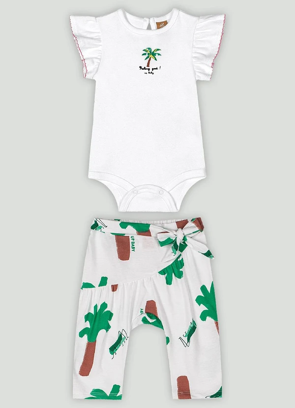 Up Baby - Conjunto com Body e Calça Up Baby Branco