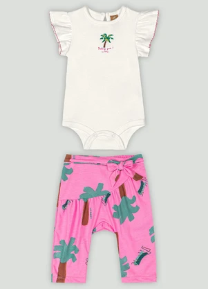 Conjunto com Body e Calça Up Baby Branco - UP BABY