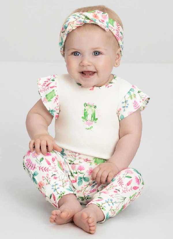 Up Baby - Conjunto com Body e Calça Up Baby Branco