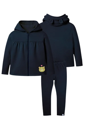 Malwee Kids - Conjunto com Bordado de Urso Azul Marinho - MALWEE KIDS