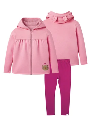 Malwee Kids - Conjunto com Bordado de Urso Rosa Claro - MALWEE KIDS
