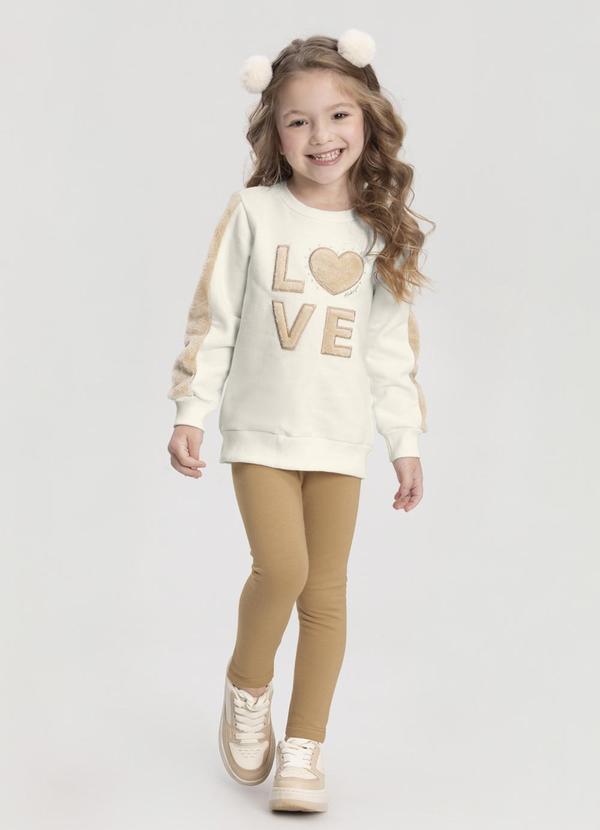 Alakazoo - Conjunto com Bordado em Pelo Fluffy Branco