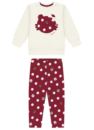 Alakazoo - Conjunto com Calça e Blusão Bordado Vermelho - ALAKAZOO