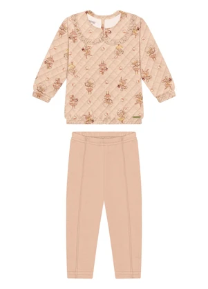 Alakazoo - Conjunto com Calça e Blusão Estampado Salmão - ALAKAZOO