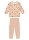 Alakazoo - Conjunto com Calça e Blusão Estampado Bege - variação: Salmão