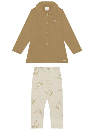 Alakazoo - Conjunto com Calça e Casaco em Moletom Bege - ALAKAZOO