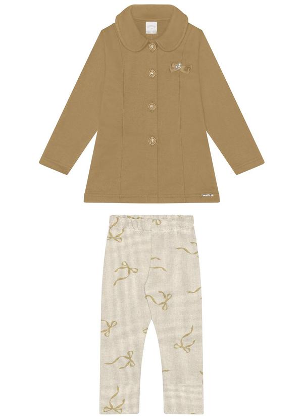 Alakazoo - Conjunto com Calça e Casaco em Moletom Bege