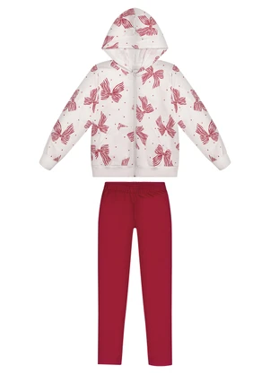 Alakazoo - Conjunto com Calça e Jaqueta com Capuz Vermelho - ALAKAZOO