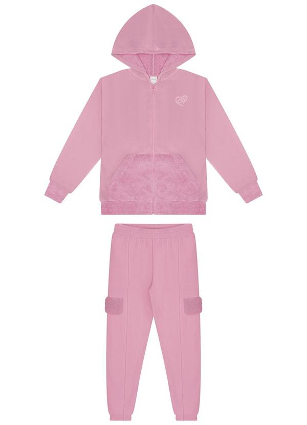 Alakazoo - Conjunto com Calça e Jaqueta de Zíper Rosa 2