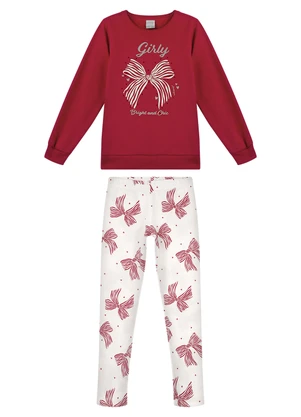 Alakazoo - Conjunto com Calça Legging e Blusão Vermelho - ALAKAZOO