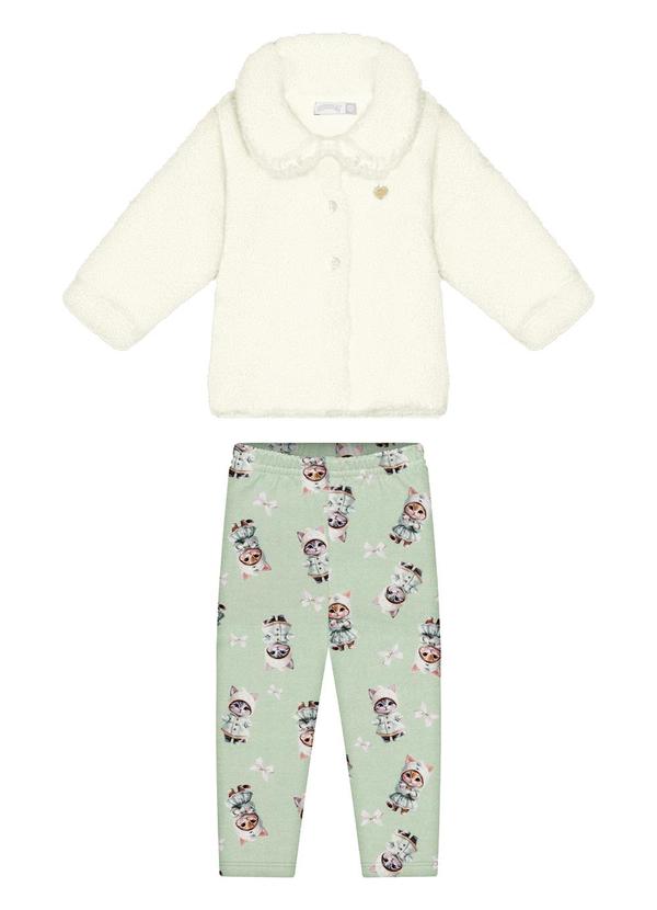 Alakazoo - Conjunto com Casaco em Pelo Carneirinho Verde 2