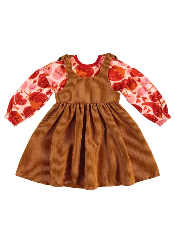 Três e Já - Conjunto com Cropped e Vestido Marrom 3