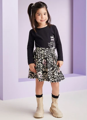 Momi - Conjunto com Estampa Animal Print Preto - MOMI