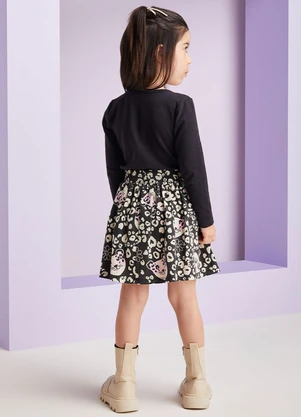 Momi - Conjunto com Estampa Animal Print Preto - MOMI