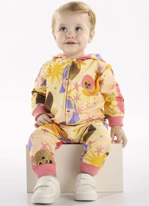 Três e Já - Conjunto com Jaqueta e Calça Amarelo - TRÊS E JÁ