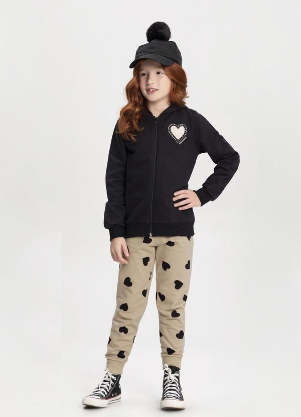 Alakazoo - Conjunto com Jaqueta e Calça Estampada Bege