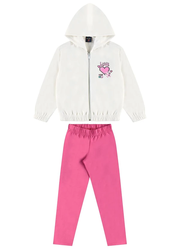 Guloseima - Conjunto com Jaqueta e Legging Branco