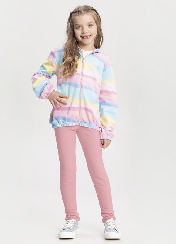 Alakazoo - Conjunto com Jaqueta Estampada e Legging Rosa