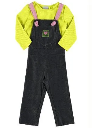 Quimby - Conjunto com Jardineira e Blusa Verde - QUIMBY