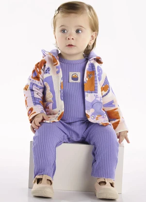 Três e Já - Conjunto com Macacão e Jaqueta Bege - TRÊS E JÁ