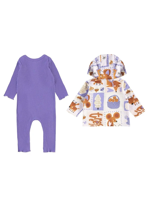 Três e Já - Conjunto com Macacão e Jaqueta Bege 4