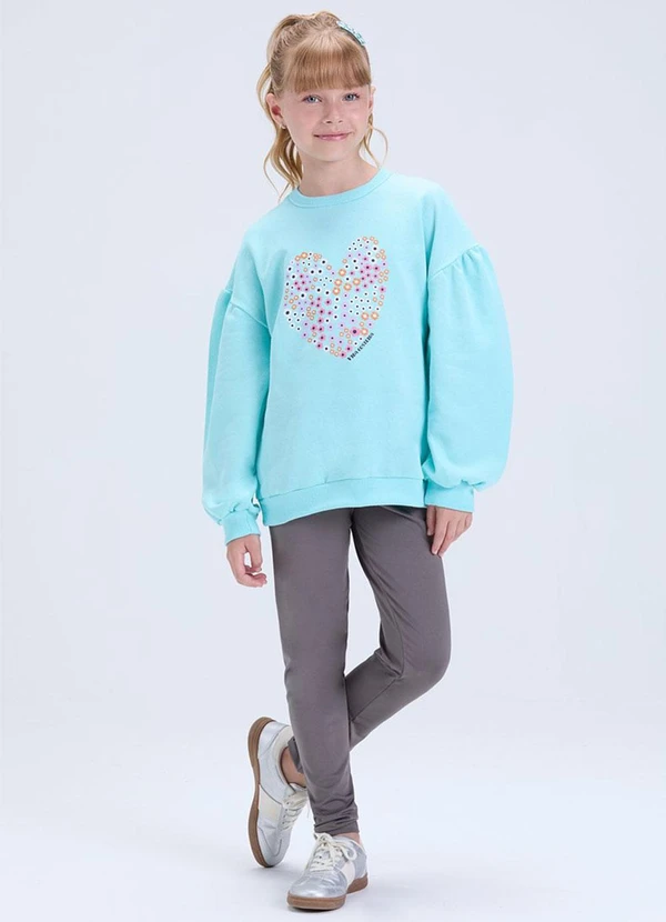 Vida Costeira - Conjunto com Manga Bufante e Coração Azul 1