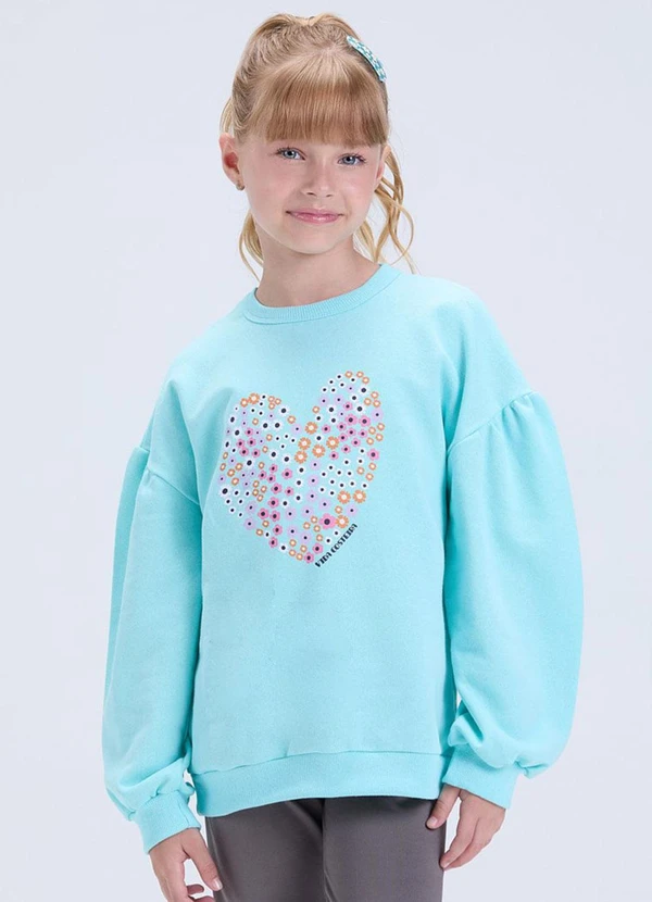 Vida Costeira - Conjunto com Manga Bufante e Coração Azul 2