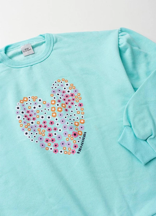 Vida Costeira - Conjunto com Manga Bufante e Coração Azul 5