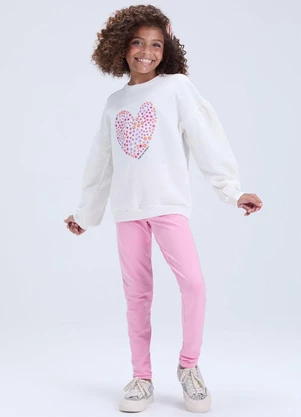 Vida Costeira - Conjunto com Manga Bufante e Coração Off White - VIDA COSTEIRA