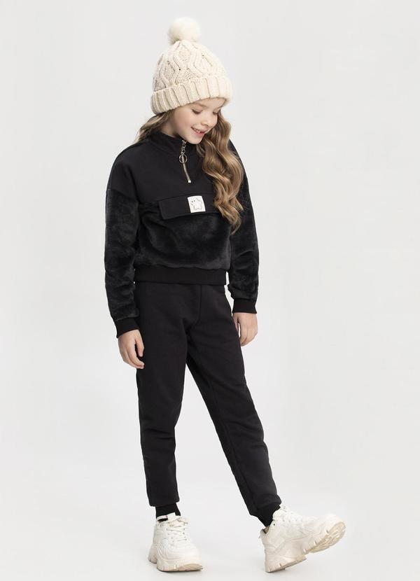 Alakazoo - Conjunto com Recortes em Pelo Fluffy Preto 1
