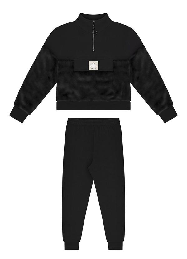 Alakazoo - Conjunto com Recortes em Pelo Fluffy Preto 2
