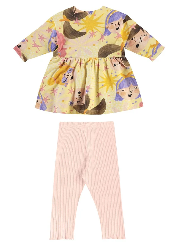 Três e Já - Conjunto com Vestido e Calça Amarelo 3