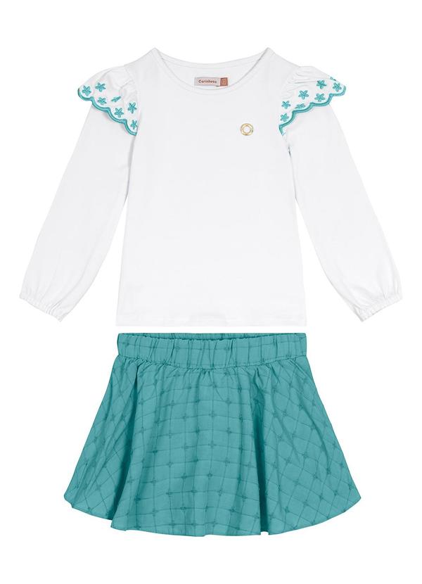 Carinhoso - Conjunto com Xadrez Menina Branco
