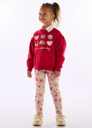 Quimby - Conjunto Cookie Mood Felpado Vermelho - QUIMBY