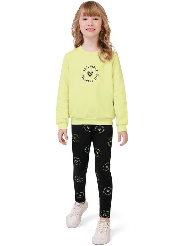 Malwee Kids - Conjunto Cool Girls em Moletom Amarelo