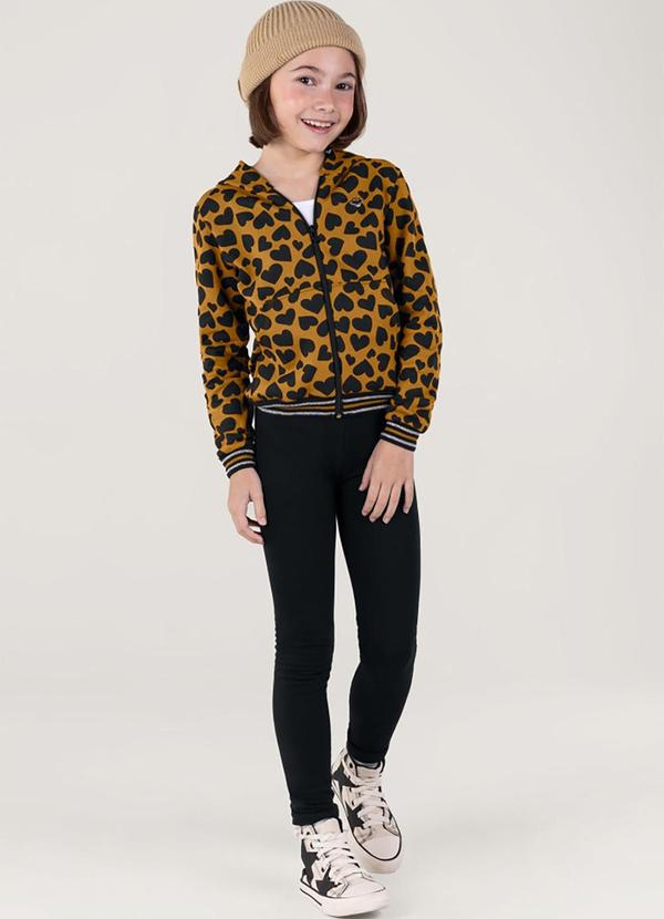 Brandili - Conjunto Coração Infantil Menina Marrom