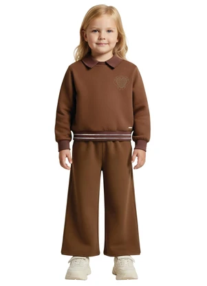 Carinhoso - Conjunto Coração Wide Leg Marrom - CARINHOSO