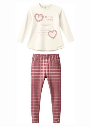 Carinhoso - Conjunto Corações Bordado Off White - CARINHOSO