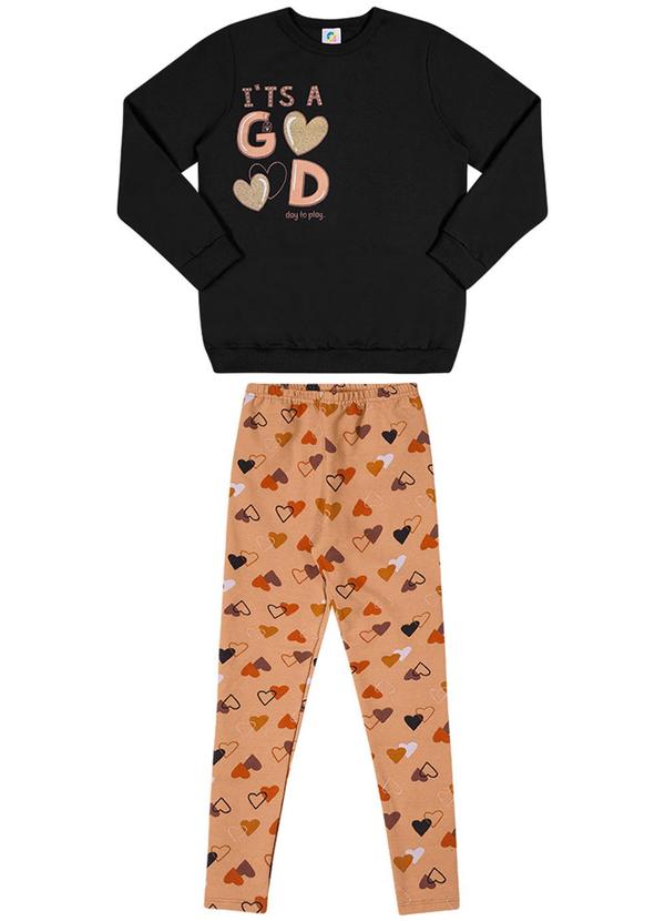 Alenice - Conjunto Corações Brincar Menina Preto 1