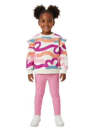 Malwee Kids - Conjunto Corações com Babado Off White - MALWEE KIDS