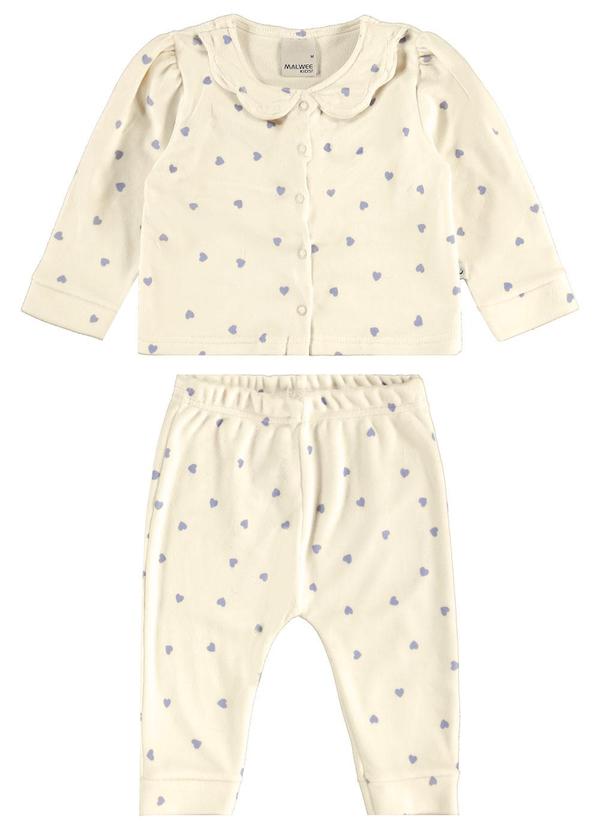 Malwee Kids - Conjunto Corações Saruel Menina Bege 2