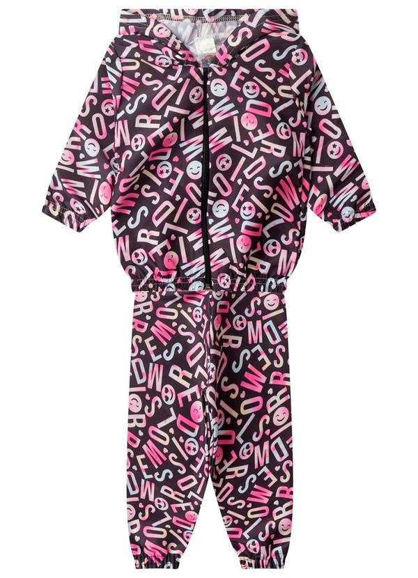Rovi Kids - Conjunto Corta Vento Menina com Capuz Preto 1